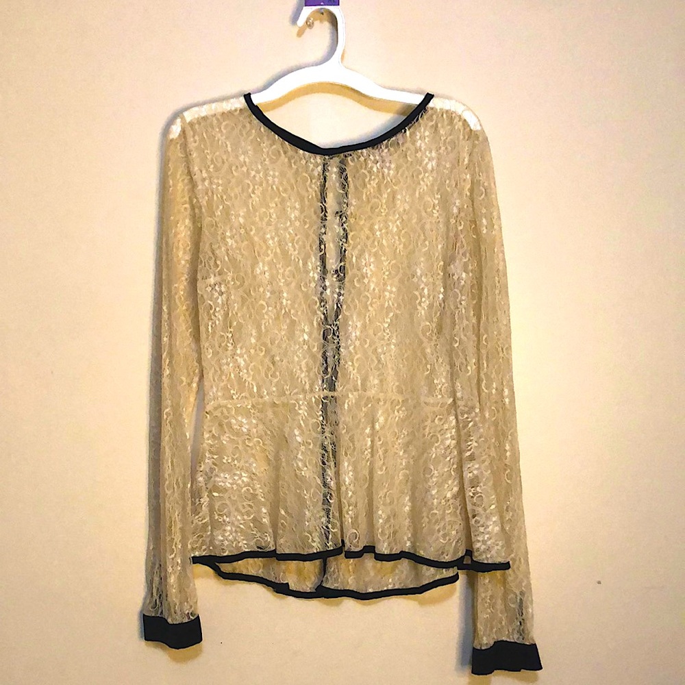 Long Sleeve Lace Peplum